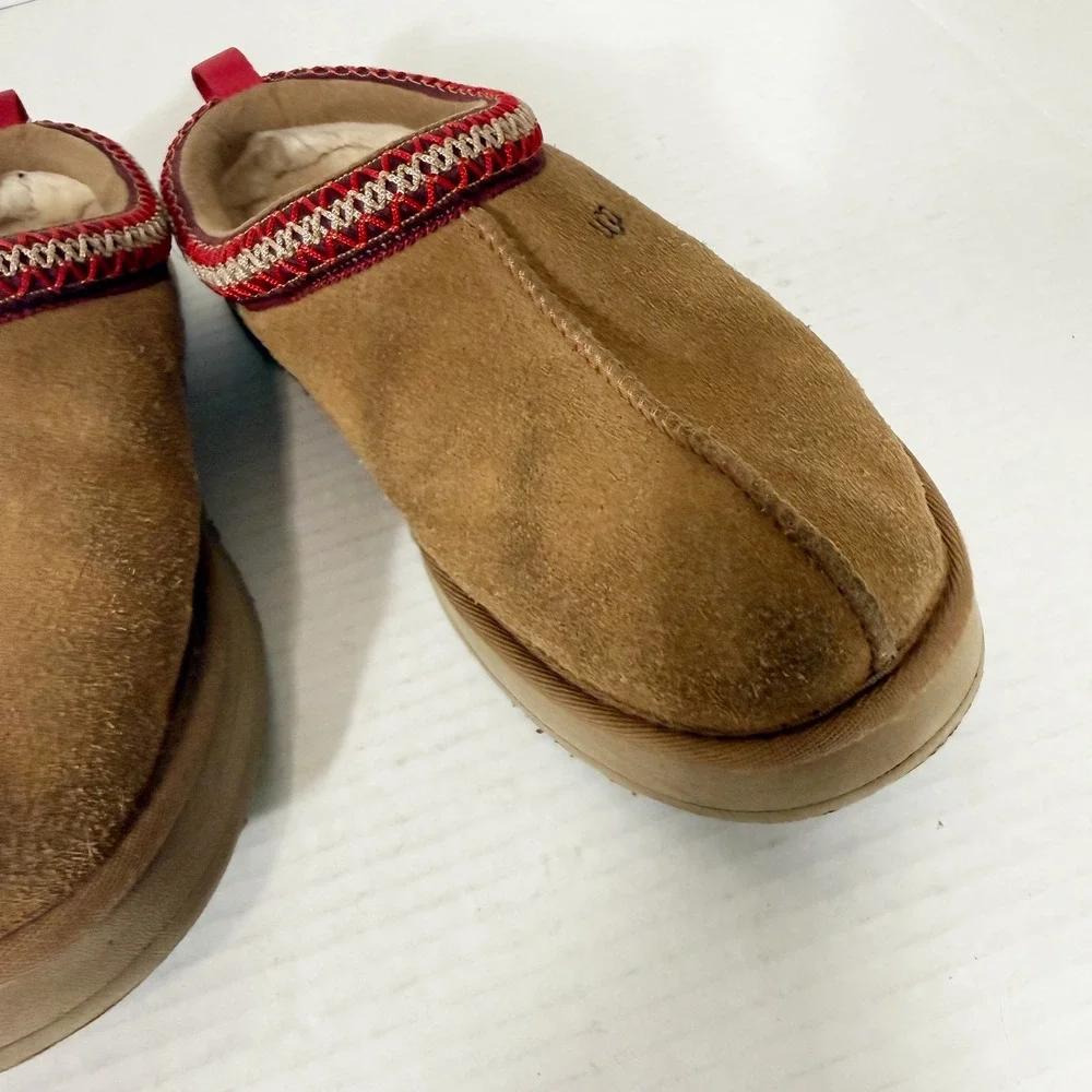 UGG Kids Tazz Chestnut 1143776K Suede Comfort Clog Slipper Size 6